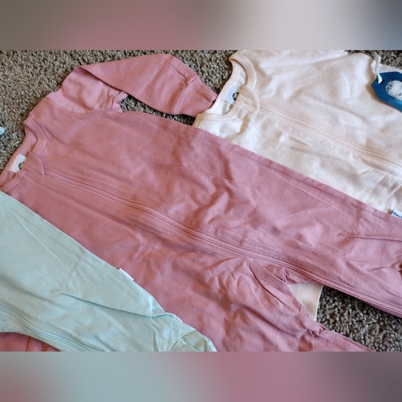 Gerber One Piece Pajamas Set Pink, Light Blue, Light Pink NWT - Picture 11 of 12